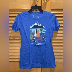 Eddie Bauer Women’s Blue Yosemite National Park T Shirt Crew Neck